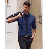 image:imageCOOFANDY Mens Dress Shirts Long Sleeve Casual Button Down Shirt Solid Regular Fit Formal Business ShirtsDark Blue