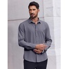 image:imageCOOFANDY Mens Dress Shirts Long Sleeve Casual Button Down Shirt Solid Regular Fit Formal Business ShirtsDark Grey
