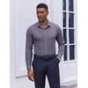 image:imageCOOFANDY Mens Dress Shirts Long Sleeve Casual Button Down Shirt Solid Regular Fit Formal Business ShirtsDark Grey