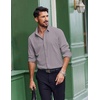 image:imageCOOFANDY Mens Dress Shirts Long Sleeve Casual Button Down Shirt Solid Regular Fit Formal Business ShirtsLight Grey