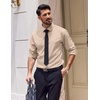 image:imageCOOFANDY Mens Dress Shirts Long Sleeve Casual Button Down Shirt Solid Regular Fit Formal Business ShirtsLight Khaki
