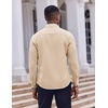 image:imageCOOFANDY Mens Dress Shirts Long Sleeve Casual Button Down Shirt Solid Regular Fit Formal Business ShirtsLight Khaki