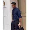 image:imageCOOFANDY Mens Dress Shirts Long Sleeve Casual Button Down Shirt Solid Regular Fit Formal Business ShirtsNavy Blue