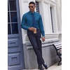 image:imageCOOFANDY Mens Dress Shirts Long Sleeve Casual Button Down Shirt Solid Regular Fit Formal Business ShirtsOcean Blue