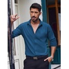 image:imageCOOFANDY Mens Dress Shirts Long Sleeve Casual Button Down Shirt Solid Regular Fit Formal Business ShirtsOcean Blue
