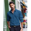 image:imageCOOFANDY Mens Dress Shirts Long Sleeve Casual Button Down Shirt Solid Regular Fit Formal Business ShirtsOcean Blue