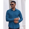 image:imageCOOFANDY Mens Dress Shirts Long Sleeve Casual Button Down Shirt Solid Regular Fit Formal Business ShirtsOcean Blue