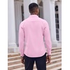 image:imageCOOFANDY Mens Dress Shirts Long Sleeve Casual Button Down Shirt Solid Regular Fit Formal Business ShirtsPink
