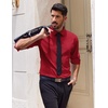 image:imageCOOFANDY Mens Dress Shirts Long Sleeve Casual Button Down Shirt Solid Regular Fit Formal Business ShirtsRed