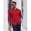 image:imageCOOFANDY Mens Dress Shirts Long Sleeve Casual Button Down Shirt Solid Regular Fit Formal Business ShirtsRed