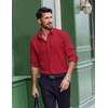 image:imageCOOFANDY Mens Dress Shirts Long Sleeve Casual Button Down Shirt Solid Regular Fit Formal Business ShirtsRed