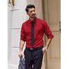 image:imageCOOFANDY Mens Dress Shirts Long Sleeve Casual Button Down Shirt Solid Regular Fit Formal Business ShirtsRed