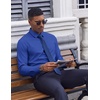 image:imageCOOFANDY Mens Dress Shirts Long Sleeve Casual Button Down Shirt Solid Regular Fit Formal Business ShirtsSky Blue