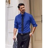 image:imageCOOFANDY Mens Dress Shirts Long Sleeve Casual Button Down Shirt Solid Regular Fit Formal Business ShirtsSky Blue