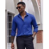 image:imageCOOFANDY Mens Dress Shirts Long Sleeve Casual Button Down Shirt Solid Regular Fit Formal Business ShirtsSky Blue