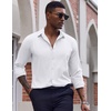 image:imageCOOFANDY Mens Dress Shirts Long Sleeve Casual Button Down Shirt Solid Regular Fit Formal Business ShirtsWhite