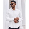 image:imageCOOFANDY Mens Dress Shirts Long Sleeve Casual Button Down Shirt Solid Regular Fit Formal Business ShirtsWhite