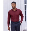 image:imageCOOFANDY Mens Dress Shirts Long Sleeve Casual Button Down Shirt Solid Regular Fit Formal Business ShirtsWine Red