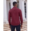 image:imageCOOFANDY Mens Dress Shirts Long Sleeve Casual Button Down Shirt Solid Regular Fit Formal Business ShirtsWine Red