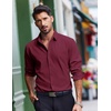 image:imageCOOFANDY Mens Dress Shirts Long Sleeve Casual Button Down Shirt Solid Regular Fit Formal Business ShirtsWine Red