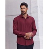 image:imageCOOFANDY Mens Dress Shirts Long Sleeve Casual Button Down Shirt Solid Regular Fit Formal Business ShirtsWine Red