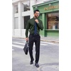 image:imageCOOFANDY Mens Dress Shirts Long Sleeve Stain Shield Button Down Shirt Regular Fit Formal Business Wedding ShirtsArmy Green