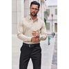 image:imageCOOFANDY Mens Dress Shirts Long Sleeve Stain Shield Button Down Shirt Regular Fit Formal Business Wedding ShirtsBeige