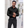 image:imageCOOFANDY Mens Dress Shirts Long Sleeve Stain Shield Button Down Shirt Regular Fit Formal Business Wedding ShirtsBlack