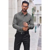 image:imageCOOFANDY Mens Dress Shirts Long Sleeve Stain Shield Button Down Shirt Regular Fit Formal Business Wedding ShirtsDark Grey