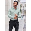 image:imageCOOFANDY Mens Dress Shirts Long Sleeve Stain Shield Button Down Shirt Regular Fit Formal Business Wedding ShirtsLight Green