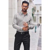 image:imageCOOFANDY Mens Dress Shirts Long Sleeve Stain Shield Button Down Shirt Regular Fit Formal Business Wedding ShirtsLight Grey