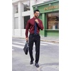 image:imageCOOFANDY Mens Dress Shirts Long Sleeve Stain Shield Button Down Shirt Regular Fit Formal Business Wedding ShirtsRed
