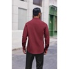 image:imageCOOFANDY Mens Dress Shirts Long Sleeve Stain Shield Button Down Shirt Regular Fit Formal Business Wedding ShirtsRed