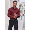 image:imageCOOFANDY Mens Dress Shirts Long Sleeve Stain Shield Button Down Shirt Regular Fit Formal Business Wedding ShirtsRed