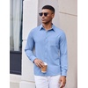 image:imageCOOFANDY Mens Dress Shirts Untucked Long Sleeve Button Down Denim Shirt Stretch Business Casual ShirtsBlue