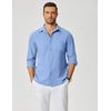 image:imageCOOFANDY Mens Dress Shirts Untucked Long Sleeve Button Down Denim Shirt Stretch Business Casual ShirtsBlue