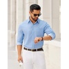 image:imageCOOFANDY Mens Dress Shirts Untucked Long Sleeve Button Down Denim Shirt Stretch Business Casual ShirtsBlue