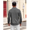 image:imageCOOFANDY Mens Dress Shirts Untucked Long Sleeve Button Down Denim Shirt Stretch Business Casual ShirtsDark Grey