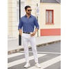 image:imageCOOFANDY Mens Dress Shirts Untucked Long Sleeve Button Down Denim Shirt Stretch Business Casual ShirtsDeep Blue