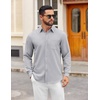 image:imageCOOFANDY Mens Dress Shirts Untucked Long Sleeve Button Down Denim Shirt Stretch Business Casual ShirtsGrey