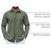 image:imageCOOFANDY Mens Dress Shirts Untucked Long Sleeve Button Down Denim Shirt Stretch Business Casual ShirtsOlive Green
