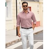 image:imageCOOFANDY Mens Dress Shirts Untucked Long Sleeve Button Down Denim Shirt Stretch Business Casual ShirtsPink