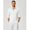 image:imageCOOFANDY Mens Dress Shirts Untucked Long Sleeve Button Down Denim Shirt Stretch Business Casual ShirtsWhite