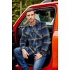 image:imageCOOFANDY Mens Fall Plaid Button Down Shirt Long Sleeve Casual Cowboy Work Shirts Lightweight Flannel Shirts Two PocketA Plaidgreen Blue Plaid