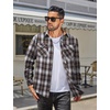 image:imageCOOFANDY Mens Fall Plaid Button Down Shirt Long Sleeve Casual Cowboy Work Shirts Lightweight Flannel Shirts Two PocketPlaidbrown White Plaid