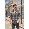image:imageCOOFANDY Mens Fall Plaid Button Down Shirt Long Sleeve Casual Cowboy Work Shirts Lightweight Flannel Shirts Two PocketPlaidbrown White Plaid