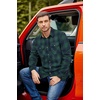 image:imageCOOFANDY Mens Fall Plaid Button Down Shirt Long Sleeve Casual Cowboy Work Shirts Lightweight Flannel Shirts Two PocketPlaidgreen
