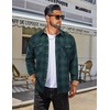 image:imageCOOFANDY Mens Fall Plaid Button Down Shirt Long Sleeve Casual Cowboy Work Shirts Lightweight Flannel Shirts Two PocketPlaidgreen