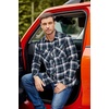 image:imageCOOFANDY Mens Fall Plaid Button Down Shirt Long Sleeve Casual Cowboy Work Shirts Lightweight Flannel Shirts Two PocketPlaidgreygreennavy