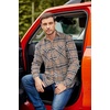 image:imageCOOFANDY Mens Fall Plaid Button Down Shirt Long Sleeve Casual Cowboy Work Shirts Lightweight Flannel Shirts Two PocketPlaidkhaki